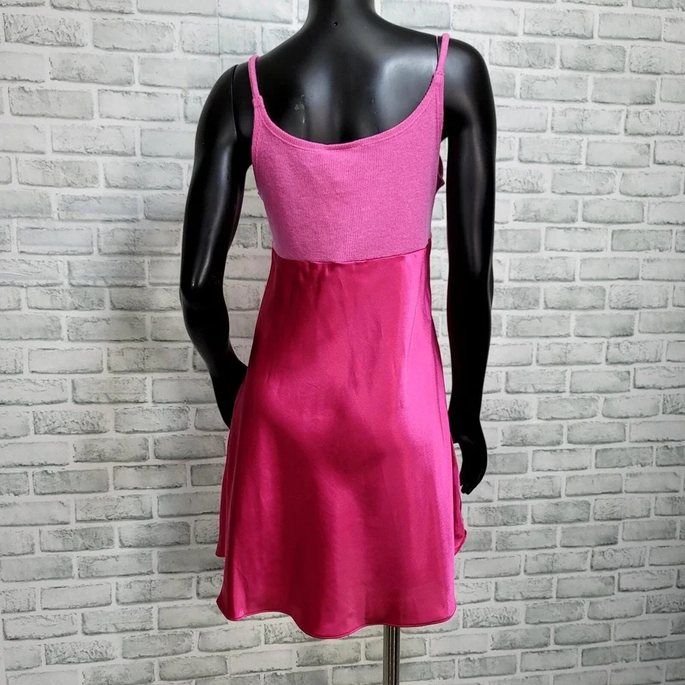 Vintage 90s Hummingbird Intimates S Pink Satin Knit Chemise Nightgown NWT USA - Picture 7 of 9